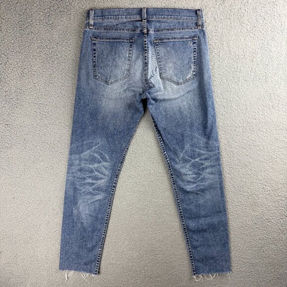 Rag & Bone Jeans Men 31 Pant Blue Denim Distressed Standard Issue Fit 1 Skinny 2 - Picture 3 of 11